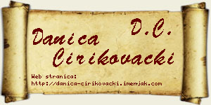 Danica Ćirikovački vizit kartica